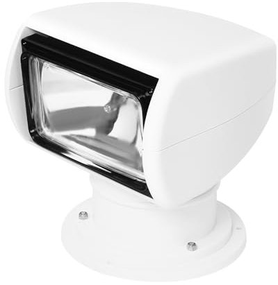 Fricienc Projecteur de bateau 100 W avec télécommande - Rotation à 360° - Halogène - 12 V - Blanc - Pour bateau, camion, bateau, yacht, étanche - Éclairage grand angle compact et léger
