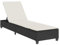 vidaXL Lettino Prendisole con Cuscini Nero 55x200x25,5cm in Polyrattan, lettino, lettino, lettino, lettino, lettino, chaise longue, lettino lounge