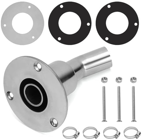 NCTNCX Durch Rumpf Auspuff 24mm Edelstahl 316, Schiffsauspuff Rohrauspuff für Diesel-Standheizungen - Zubehör für Standheizung