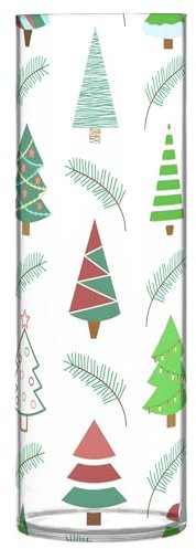 Jarrones cilíndricos blancos para árboles de Navidad, decoración del hogar, grandes jarrones de otoño, de plástico, personalizados, modernos, decoración de sala de estar, 11.8 x 3.9 pulgadas