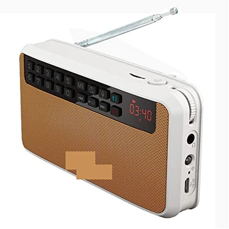 JOLIANE Stereo-Bluetooth-Lautsprecher. Fm Radio Portable Lautsprecher Radio MP3 Wiedergabe Soundaufzeichnung Handfrei for Telefon- und Taschenlampe(Yellow)