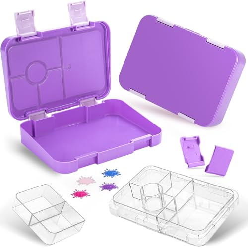 QCQHDU Brotdose Kinder mit 6 Durchsichtige Fächer -30oz Lunchbox Erwachsene, Bento Box für Kinder ab 3 Jahren Schule, Outdoor | Brotzeitbox Jausenbox Leckdicht, Spülmaschinenfest, BPA-Frei