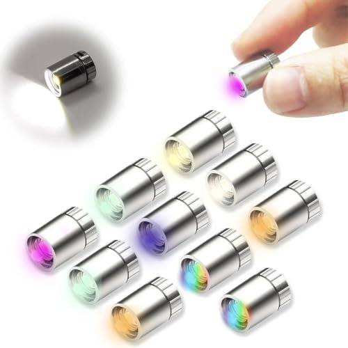 SGERUFZ 16 pcs Mini LED avec Batterie, Idéal pour Décorer des Maisons de Poupées et des Projets DIY, Micro LED à Coller (Lumière Colorée)