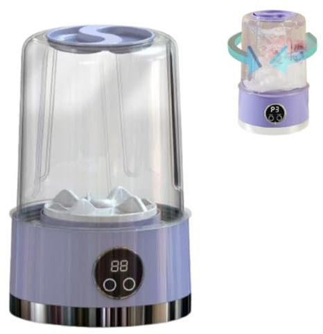 Mini Lavadora Portátil, lavadora manual sin electricidad,mini lavadora ropa interior,Lavadora de Camping con 2 Programas de Lavado Ricaricabile Tramite USB 1L Móvil Portátil Plegable para Viajes