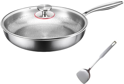 Set Padella e Accessori in Titanio – 26 cm, Antiaderente, Multifunzione per Cucina Padella in Titani con Coperchio e Spatola, Upgrade Titanio Non Rivestito, Set Piatti e Pani Multifunzionali