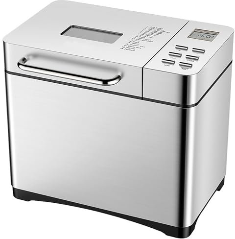 KACBFEE Máquina de Pan automática 17 en 1, 17 Opciones de menú + 3 tamaños de Pan, hasta 900 g, para Desayuno y Picnic