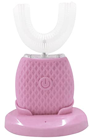 Brosse à dents électrique en forme de U pour adultes avec silicone de qualité alimentaire + matériau ABS, IPX7, nettoyage par ultrasons haute fréquence et expérience de brossage confortable, courant