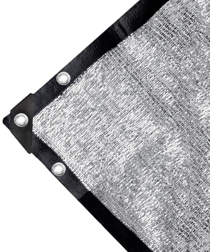MZBDYYF 70 % Aluminett-Schattenstoff mit Ösen, 3 m x 6 m, Netzstoff, Sonnenschutz, Sonnenschutz, Sonnenschutz, Haustier, Schatten, Garten