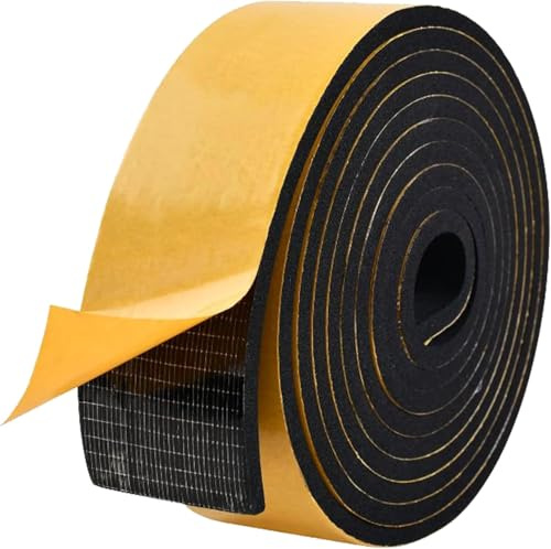 Schaumstoffband Neoprenschaum Moosgummi Selbstklebend,50mmx4mmx2M | Schaumstoffband Dichtungsband Anti-Vibration,Kollision,Schalldämmung,stoßfeste Isolierung für Auto,Möbelschutz,Tür
