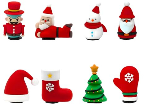 Charmes de Chaussures à Thème Noël pour Crocs Sandales à Sabots, Xmas Cadeau de Fête