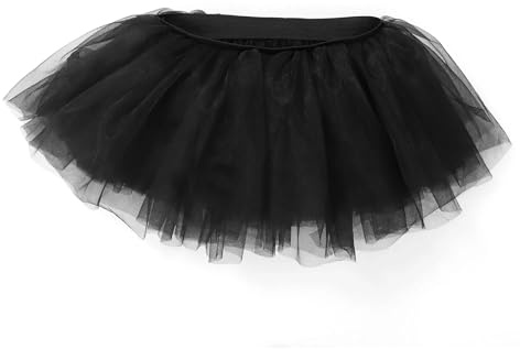 Damen Tutu Klassisch Rock,Schwarzer Tüllrock,Ballett Tüllrock Petticoat Unterrock Rock Tüll,80er Vintage Ballet Elastisch Tanzrock Tanzkleid Ballkleid Kurz Retro Party Kostüme Tanzen Fancy Dress