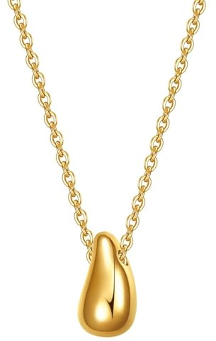 YXWYXWA Stainless Steel Frauenkettchen mit Teardrop-Form, Silber/Gold-Fashion-Juwelentrick für Damen
