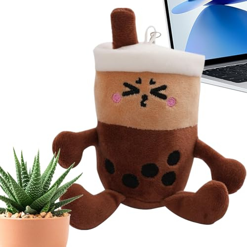 Plush Keyring | Bubble Tea Cup Soft Ornament | 12 cm Filled Backpack Keyring | For Children, Girls, Friends, School, Party, Travel, Birthday, Children's Day, Backpack