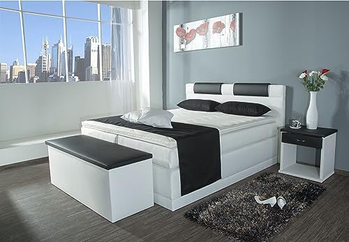 AUKONA Boxspringbett Piano 160x200, Farbe wählen und ändern, 7-Zonen Taschenfederkern, Härtegrad H2 H3 H4, Mit Komfort Topper Aufbau Boxspringbetten Hotelbett Doppelbett Polsterbett