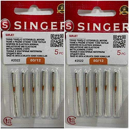 10 Original Singer Nähmaschinennadeln für Singer Overlockmaschinen S 14-78 von Lidl, System 2022 Stärke 80