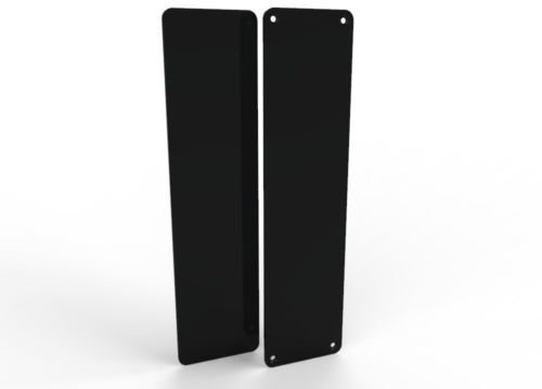 Door Push Finger Plate Protector Acrylic Panel with Screw Holes (350x75mm, Translucent Black)