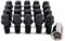 16 x Black Chrome Wheel Bolts Set with 4 x Locking Nuts for VW Volkswagen Caddy with Genuine Alloy Wheels Part No.16BM14RB+B14RB141