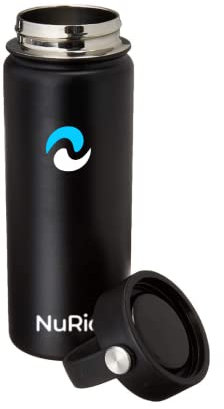 NuRich 530 ml isolierte Wasserflasche – Edelstahl, breite Öffnung, doppelwandige, vakuumisolierte Flasche für heiße und kalte Getränke | Top Athletic Sport Wasserflasche