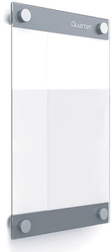 Quartet Glas-Whiteboard, magnetisch, trocken abwischbar, 27,9 x 43,2 cm, mit anpassbaren Vorlagen, weiße, trocken abwischbare Oberfläche, Infinity (GI1117)