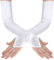 BABEYOND Lange Opern-Party-Handschuhe aus Satin, dehnbar, Erwachsenengröße, Ellenbogenlänge 52,1 cm, Glatt, fingerlos, 48,3 cm, weiß,