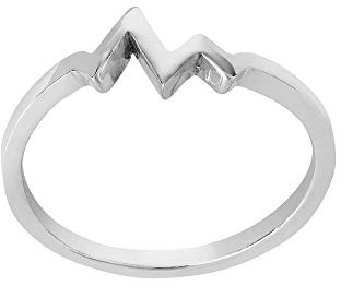 Silverly Herzschlagring aus Sterlingsilber für Damen | 925 Silber Zickzack Ring | Blitz-Design | Romantisches Geschenk | Schlichte Minimalistische Stapelringe mit Dünnem Ehering