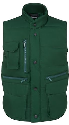 ØRN International Eider (4700) Mens Workwear Padded Bodywarmer, Windproof, Machine Washable - Bottle Green, 3XL