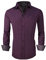 Alex Vando - Camicia da uomo senza pieghe, vestibilità regolare, in bambù, elasticizzata - Viola - XL
