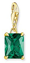 Thomas Sabo Damen Charm-Anhänger Gold großer Stein grün Charm Club 925 Sterlingsilber 1869-472-6