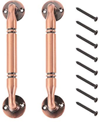 Mgoodoo 2Pcs Kitchen Door Handles 128mm Vintage Cabinet Handles Antique Pull Handles for Cupboard Cabinet Dresser Drawer Wardrobe Furniture Door Knobs - Vintage Red Copper