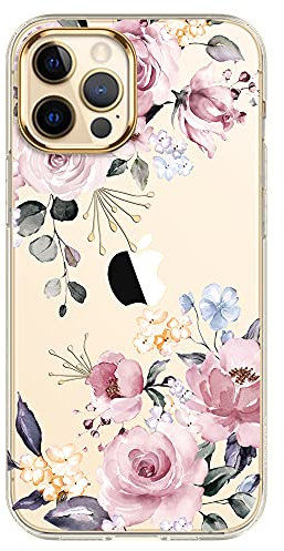 luolnh iPhone 11 Pro Case, Pretty Floral Pattern Hard Back Cover for iPhone 11 Pro 5.8 inch 2019 - Pink Flower