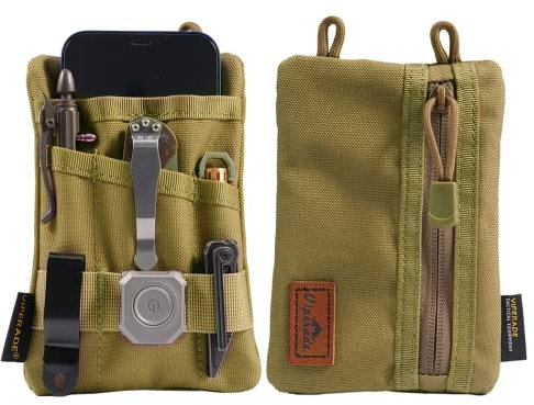 VIPERADE VE1 EDC Tool Pocket Organizer, Small EDC Pouch with 5 Pockets, Small Multitool Organizer Pouch Nylon Tool Sheath for Flashlight Multitools Pen Notebook