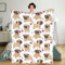 Flanell-Fleece-Überwurfdecke, lustiger Cartoon-Mops, leichte Überwurfdecke, Reisedecke, gemütlich, Plüsch, warme Decken mit 45.7 x 45.7 cm, Kissenbezug für Schlafzimmer, Büro, 127.8 x 101.6 cm