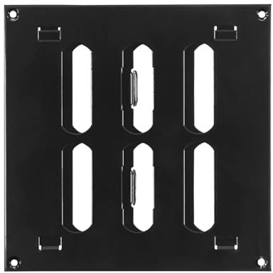 Rejilla de ventilación de aire de metal negro 150 mm x 150 mm con tapa de conducto de ventilación plana de persiana