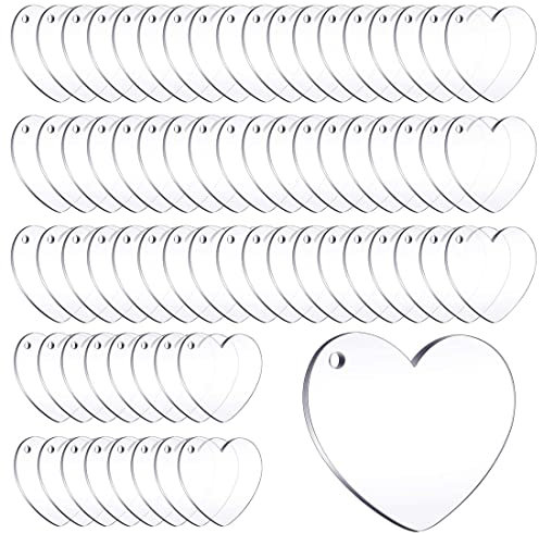 70 piezas de acrílico llavero espacios en blanco acrílico transparente círculo discos acrílico claro llavero en blanco para bricolaje llavero artesanía y proyectos de vinilo