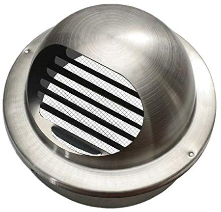 Edelstahl Lüftungsgitter in 18 Größen Wetterschutzhaube Lamellengitter Ablufthaube (Lüftungsgitter Rund, Ø 120mm)