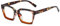 YUELUQU Rechteckige große Rahmen Brille Damen Fake brille Brillenfassungen UV400 Schutz Brille Ohne Stärke (Rot-leopard)