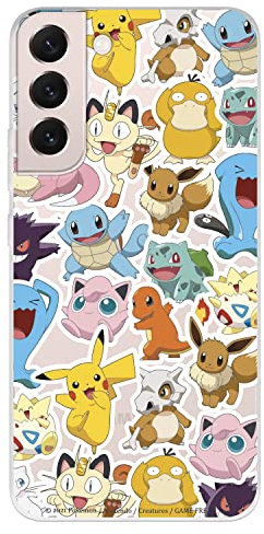 Schutzhülle für Samsung Galaxy S22, offizielles Pokémon-Stickermuster, um Ihr Handy zu schützen, flexible Silikonhülle mit offizieller Pokémon-Lizenz