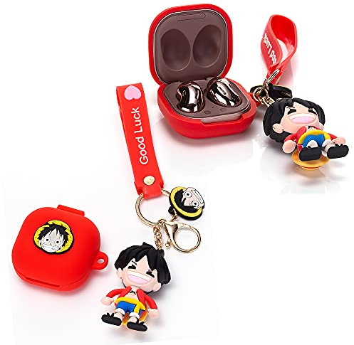 Portachiavi bambola e custodia per Samsung Galaxy Buds2 Pro (2022), Galaxy Buds 2 (2021), Galaxy Buds Pro (2021), Galaxy Buds Live (2020), XMBYGY Custodia in silicone per auricolari Galaxy Buds