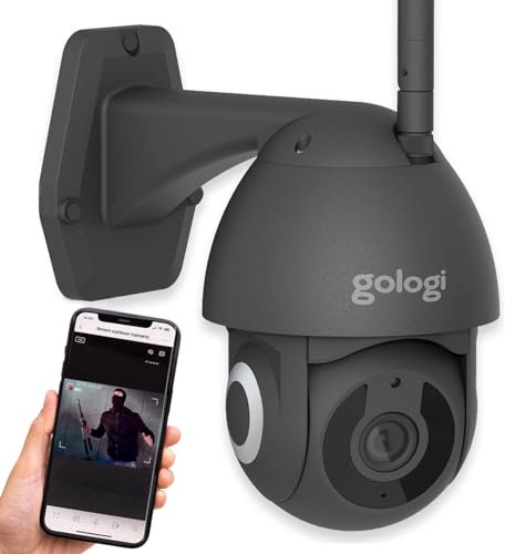 Gologi Überwachungskamera aussen WLAN - Nachtsicht Videoüberwachung mit Aufzeichnung - Full HD Überwachungstechnik Outdoor mit App - Mini Camera WiFi inkl. 32 GB SD-Karte - Schwarz