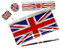 Souvenirs Union Jack London Pencil Case with Pencil, Sharpener, Ruler & Eraser Rubber - UJ British School Set/UK Union Jack Themed School Kit