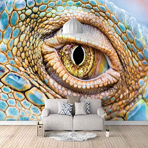 Papier Peint Mural 3D Fond De Salon Chambre Papier Peint Yeux D'Animaux Bleus 3D Enfant Chambre Murale Salon Chambre Maternelle Centre D'Éducation Précoce Mur De Fon 140 (largeur) x 70 (hauteur) cm