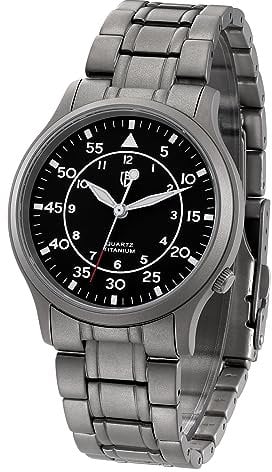 BERNY Herren Titanuhr Japanischer Sekundenzeiger Quarzwerk Titanium Analog Quarz Uhr T2566M Wasserdicht