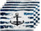 Tischsets mit maritimem Anker, hitzebeständig, waschbar, langlebig, Leinen, Küchentisch-Matten für Zuhause, Urlaub, Tischdekoration, 30,5 x 45,7 cm, 4 Stück