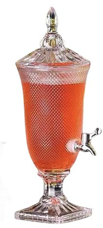 QUHUOYAO Distributeur de boissons en verre pour fêtes, carafes à liqueur en verre pour fêtes, mariages, limonades, eau froide et plus (A)