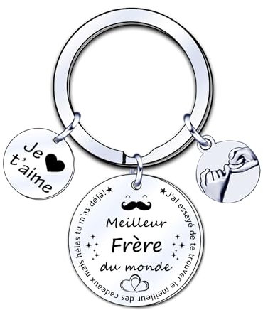 YJYJZX Porte-clés Cadeau Inspirant pour Frère - Charme d'Anniversaire et Noël (1)