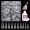 Nageltips für Gelnägel, Venares 500 Stück Künstliche Nägel Set 10 Größen Vorpolierte Nageltips mit Kleber, Acryl Künstliche Nagelspitzen Set mit Kleber, Weiche Gelspitzen Tips für Gelnägel