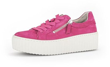 Gabor Damen Low-Top Sneaker, Frauen Halbschuhe,Turnschuhe,Laufschuhe,schnürschuhe,schnürer,Plateausohle,Sportschuhe,pink (Creme),40.5 EU / 7 UK