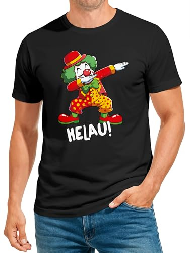 MoonWorks® Herren T-Shirt Fasching Karneval Dabbing Clown Kostüm-Ersatz Last Minute Faschingskostüme Männer Funshirt
