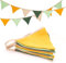 jijAcraft Wimpelkette Kinderzimmer, Doppelseitig Stoff Wimpelkette aus Musselin Baumwolle, 2,8M Grün Gelb Stoffgirlande,Kinderzimmer Deko Mädchen & Jungen, für Hausbett, Babybett, Kinderbett,Wanddeko