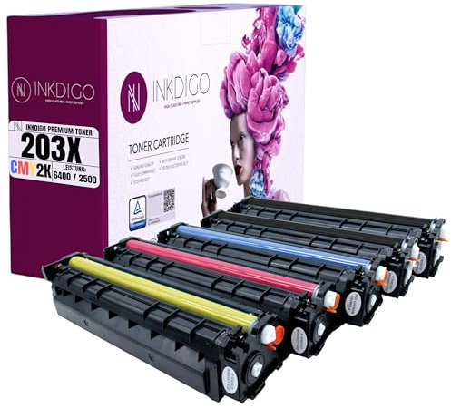 203X CF540X 5er-Pack XL - Premium TÜV Toner Kompatibel für drucker HP Color Laserjet Pro M254dnw M254dw M254nw MFP M280nw M281fdn M281fdw M281fw 2X Schwarz | 1x Cyan | 1x Magenta | 1x Gelb